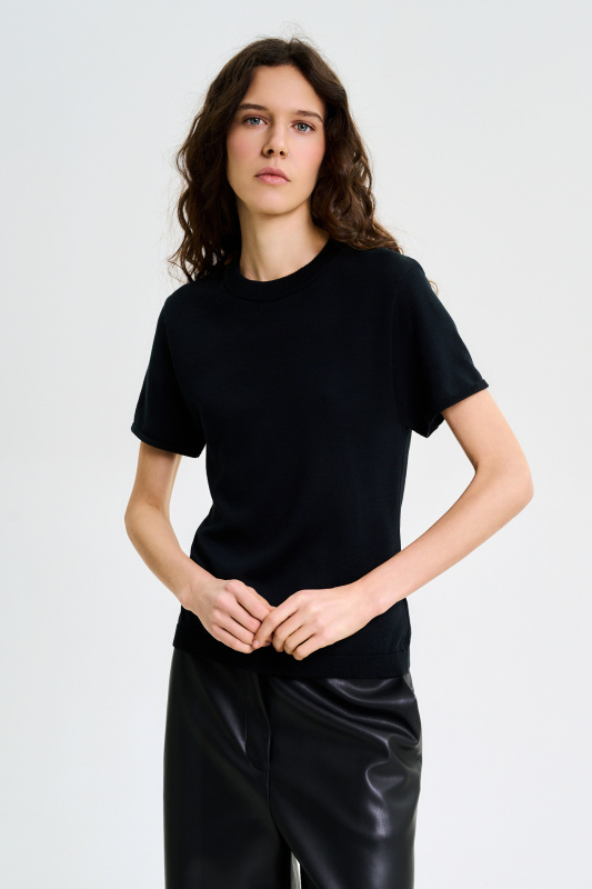 Футболка вязаная BLACK